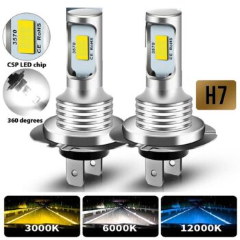 2Pcs LED H7 H4 Super Bright CSP Headlight Lamp Kit Car