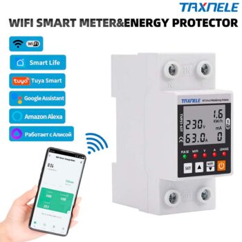 63A TUYA WiFi Smart Earth Leakage Over Under Voltage Protector