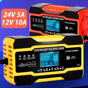 12V 24V 12A 10A Battery Charger Smart Fast Charging for Car Batteries