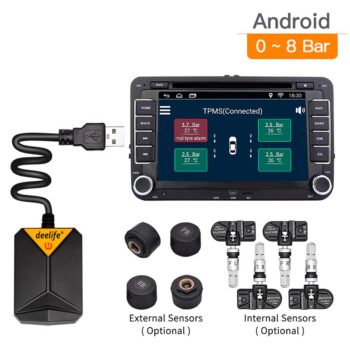 JMCQ USB Android TPMS Tire Pressure Monitoring System 116 Psi