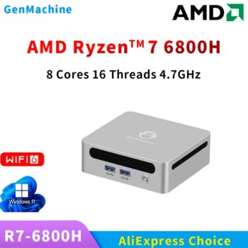 GenMachine Ryzen 6800H LPDDR5 16G WIFI6 Mini Pc Gaming Computer